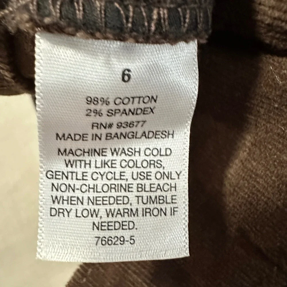 a.n.a Women's 6 Highest-Rise Barrel Pants Brownie Corduroy Tapered Leg NEW